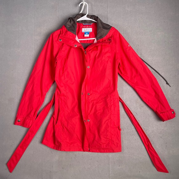 Columbia Jackets & Blazers - Columbia Rain Jacket Lightweight Omni-Shield‎ Belted Active Red Size S